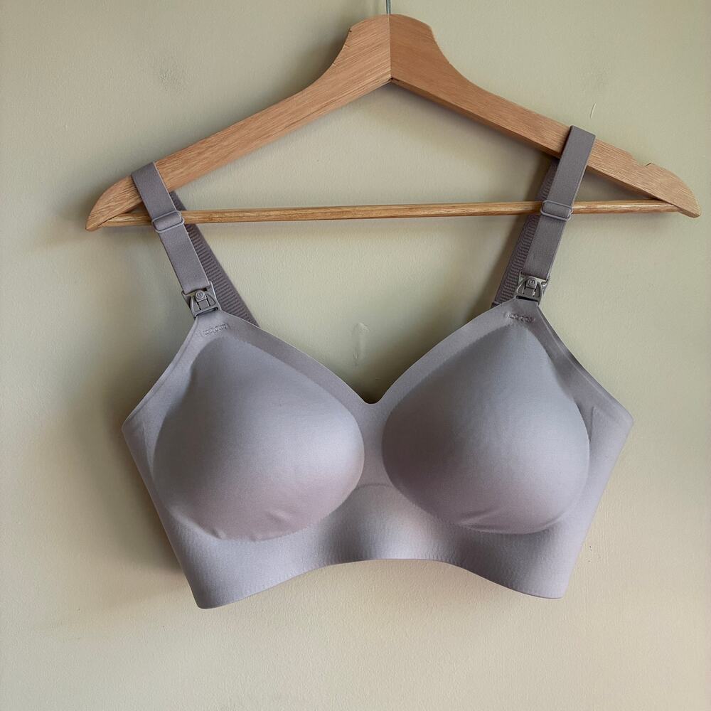 momcozy purple nursing bra women's medium nylon spandex adjustable maternity